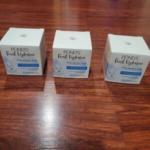 3 New Pond’s Fresh Hydration Hyaluronic Acid Gel Moisturizer Face Cream 3.4 oz